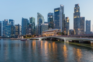 Skyline_of_the_Central_Business_District_of_Singapore_with_Esplanade_Bridge_in_the_evening